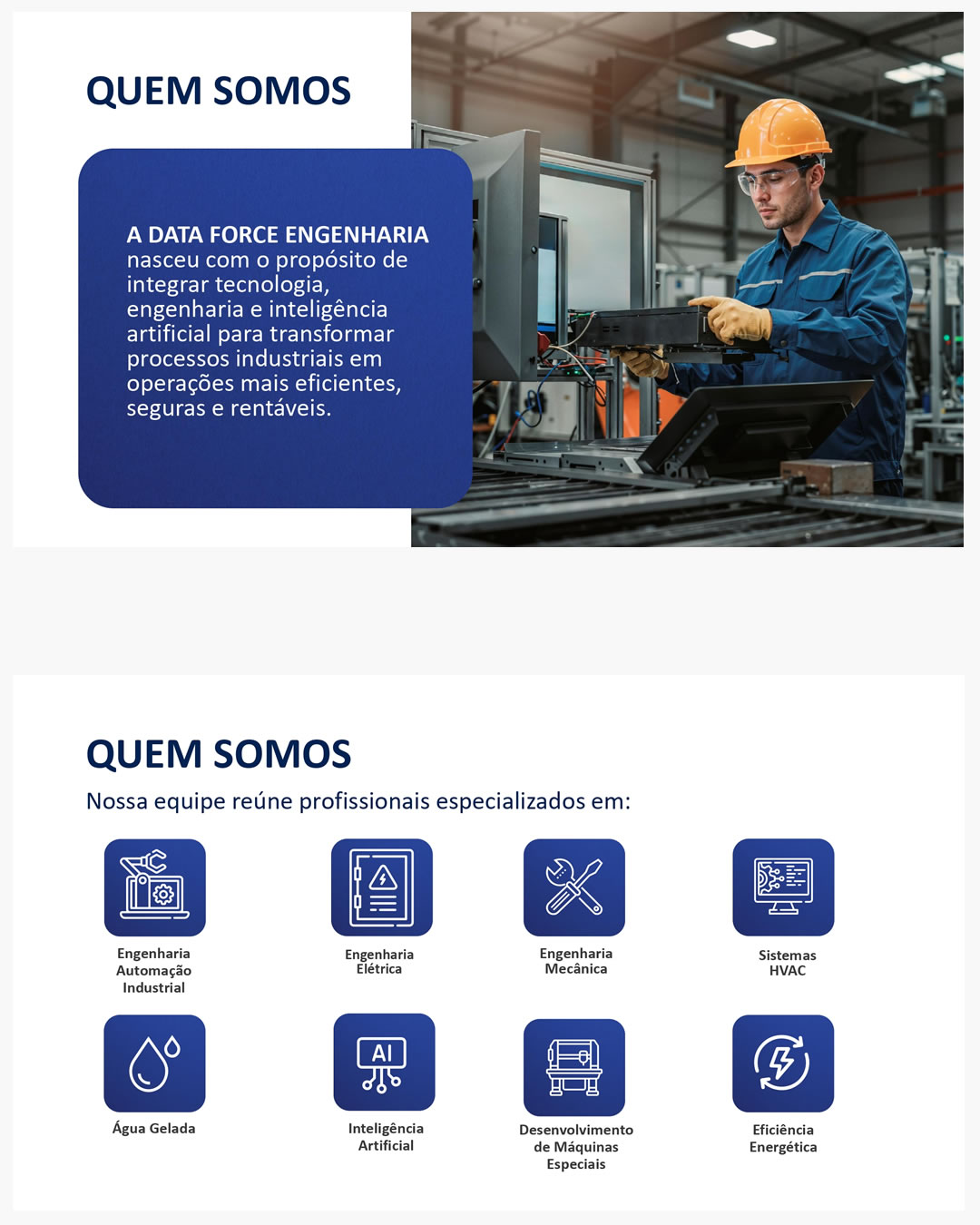 Criação Apresentação Portfólio Empresarial Engenharia Data Force