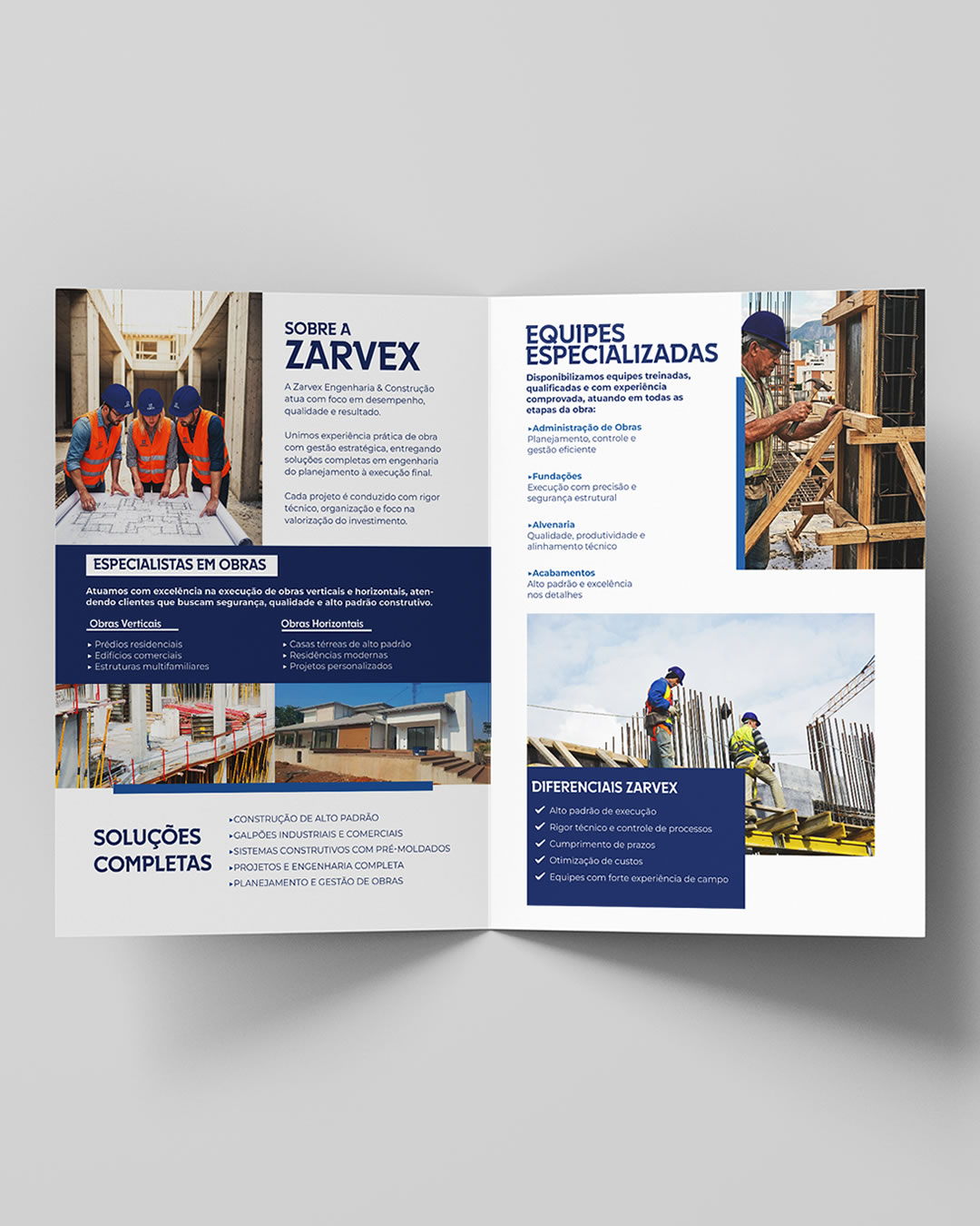Criação Folder Zarvex Engenharia e Construção